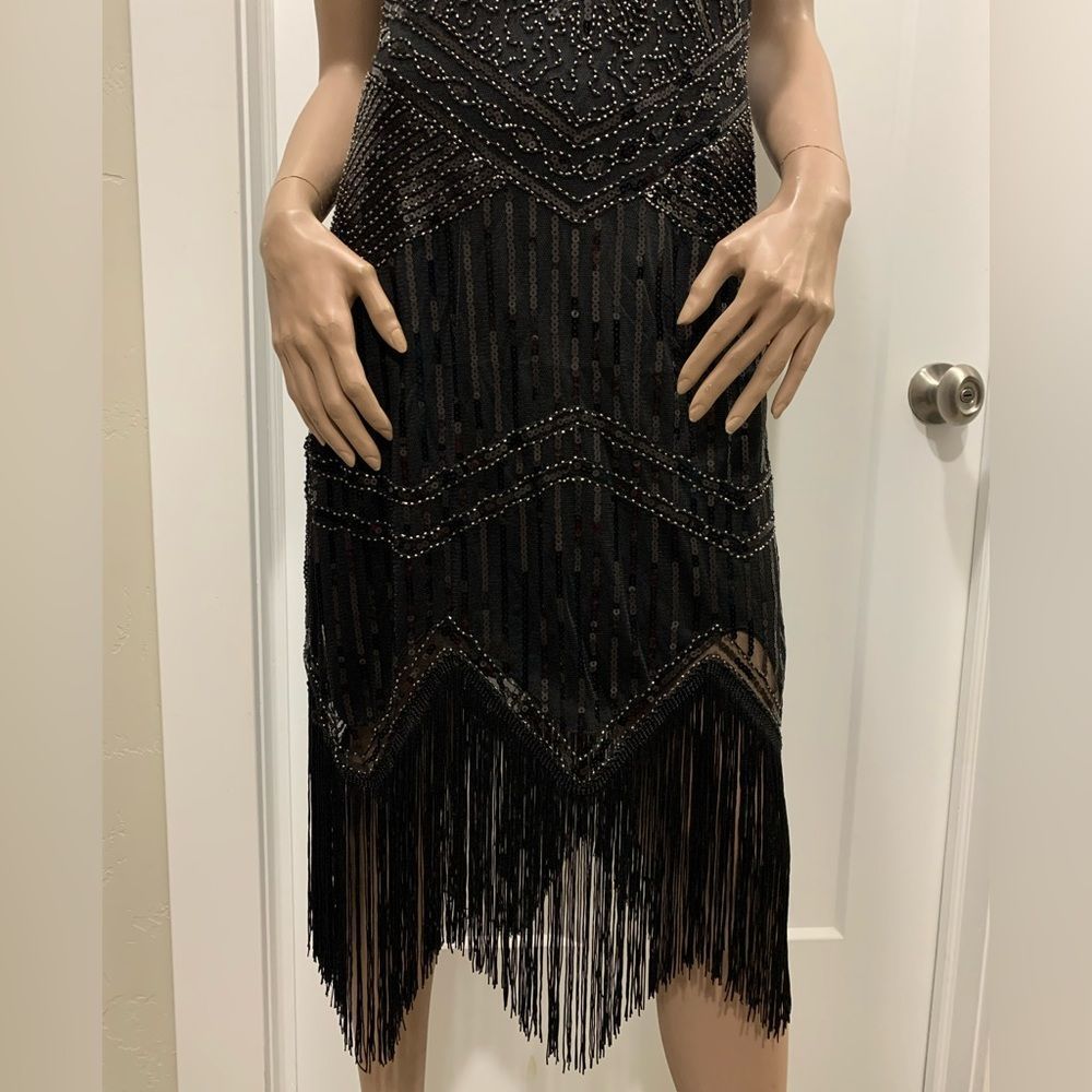 Vintage Style "Great Gatsby" Sequined Fringed Flapper. Great for Halloween - Picture 14 of 16